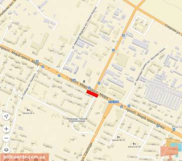 Billboard A in Khmelnitsky Mira av. - Mirnogo st. scheme