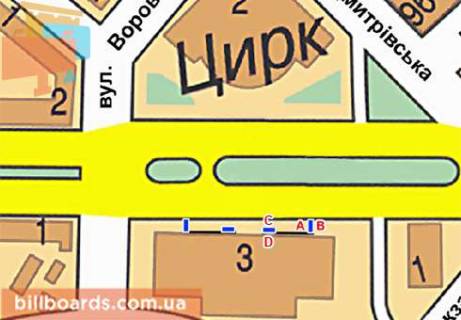 Citylight  in Kyiv Pobedy pl., 3, TRC "Ukraina", ostanovka scheme
