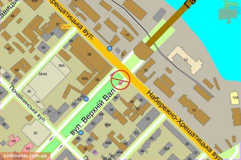 Cityscroll A in Kyiv Verhnij Val st. - Naberezno-Hresatic'ka st., pered svitloforom scheme