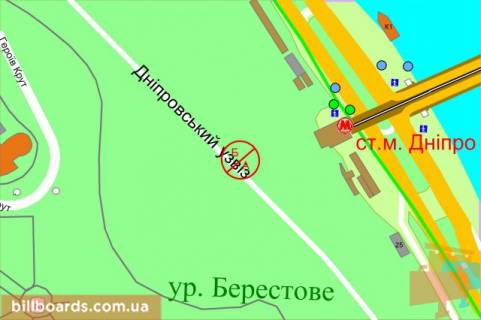 Citylight A in Kyiv Dniprovs'kij spusk, v centr scheme