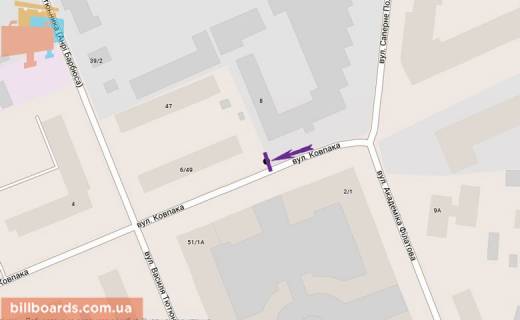 Citylight A in Kyiv Kovpaka st. - Malevica st. scheme