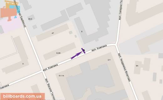 Citylight B in Kyiv Kovpaka st. - Malevica st. scheme