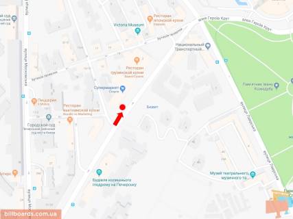 Cityscroll A in Kyiv, 1.8x1.2  Omelanovica - Pavlenka st. (kolis. Suvorova), bila supermarketu "Sil'po", v storonu pl. Slavi scheme