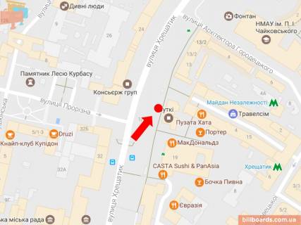 Cityscroll A in Kyiv, 1.8x1.2  Hresatik st., 17, bila st. m. "Hresatik", v bik Nezaleznosti pl. scheme