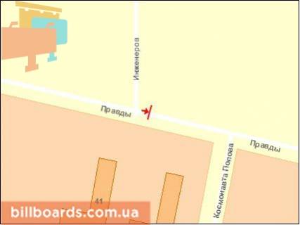 Billboard B in Kropyvnytskyi (Kirovograd) Universitets'kij av. scheme