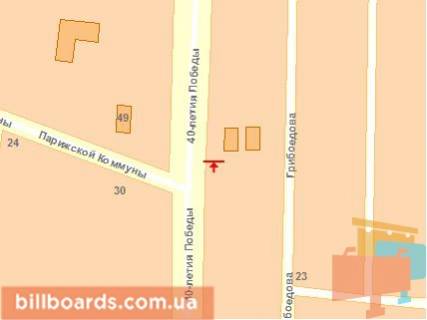 Billboard A in Kropyvnytskyi (Kirovograd), 3х6  st. Bobrinec'kij slah (40ricca Peremogi) scheme