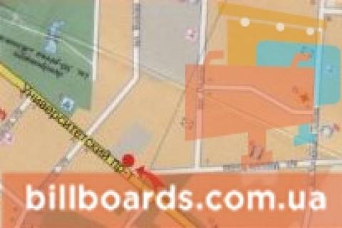 Billboard A in Kropyvnytskyi (Kirovograd), 3х6  prospekt Universitets'kij  scheme