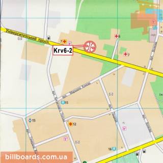 Billboard B in Kropyvnytskyi (Kirovograd) Universitets'kij av., 8 scheme