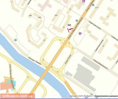 Billboard A in Kropyvnytskyi (Kirovograd), 3х6  st. Vokzal'na (st.Zovtnevoi Revolucii)  scheme