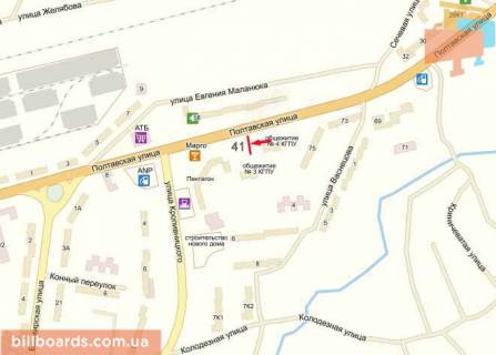 Billboard B in Kropyvnytskyi (Kirovograd), 3х6  st.Poltavs'ka scheme