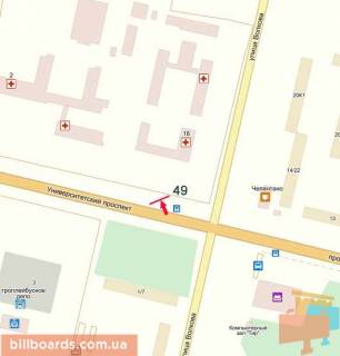 Billboard A in Kropyvnytskyi (Kirovograd), 3х6  pr-t Universitets'kij scheme