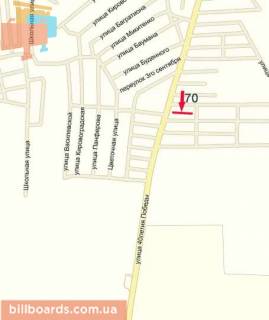 Billboard A in Kropyvnytskyi (Kirovograd), 3х6  st. Bobrinec'kij slah (40ricca Peremogi) scheme