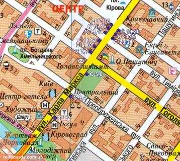 Citylight B in Kropyvnytskyi (Kirovograd), 1,2х1,8  st. Velika Perspektivna (gotel' "Ukraina) scheme