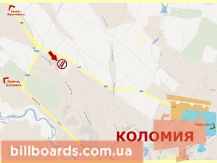 Billboard A in Colomia, 3х6  m.Kolomia (trasa Ivano-Frankivs'k Cernivci) st.A scheme