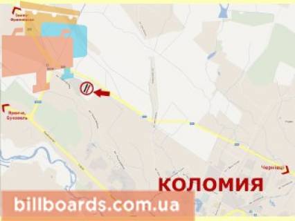 Billboard B in Colomia, 3х6  m.Kolomia (trasa Ivano-Frankivs'k Cernivci) st.B scheme