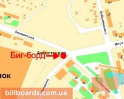 Billboard A in Krivy Rig Lermontova st., 42a - Starovokzal'na st. (kolis. Uric'kogo st.) scheme