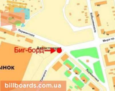 Billboard B in Krivy Rig Lermontova st., 42a - Starovokzal'na st. (kolis. Uric'kogo st.) scheme
