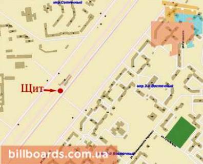 Billboard A in Krivy Rig Ob"ezdnaa doroga, 50, st.m. "Gorodskaa bol'nica" scheme
