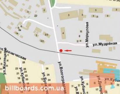 Billboard B in Krivy Rig Volgograds'ka st. - Merkulova st., niznij scheme