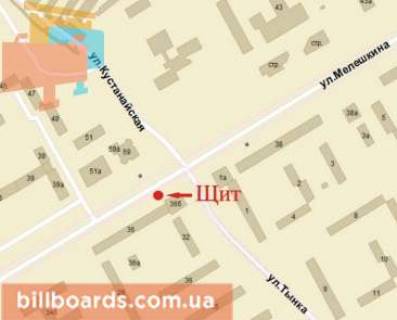 Billboard B in Krivy Rig Volodimira Velikogo st. (kolis. Meleskina st.), 36 scheme