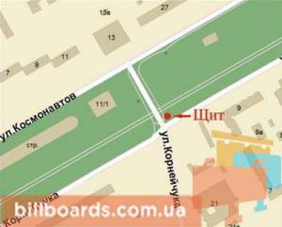 Billboard A in Krivy Rig 30-ricca Peremogi pl. - Radievs'ka st., niznij scheme