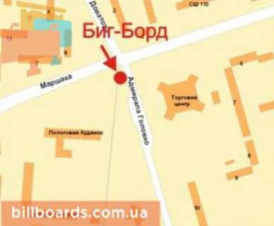 Billboard B in Krivy Rig Golovka st., 1b - Marsaka st. scheme