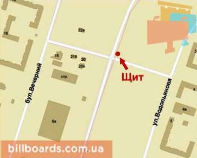 Billboard A in Krivy Rig Ob"ezdnaa st., 22a scheme