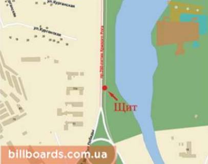 Billboard A in Krivy Rig 200-letia Krivogo Roga av., 33 / 30-letia Pobedy pl. scheme