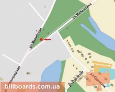 Billboard A in Krivy Rig Volgograds'ka st. - Marijs'ka st. scheme