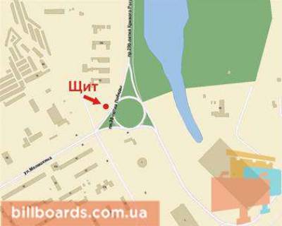 Billboard B in Krivy Rig Volodimira Velikogo st. (kolis. Meleskina st.), 33/1 - 200-ricca Krivogo Rogu av. scheme