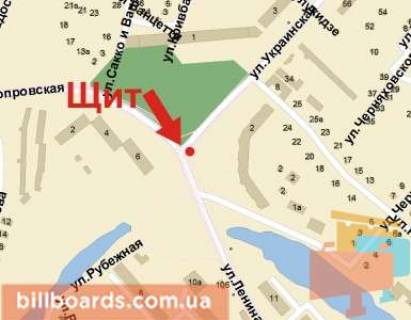Billboard A in Krivy Rig Ukrains'ka st. - Svato-Mikolaivs'ka st. (kolis. Lenina st.) scheme