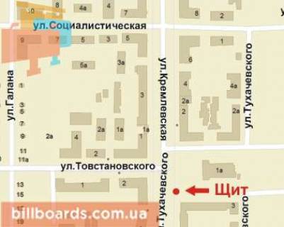 Billboard B in Krivy Rig Fuksa st., 1A scheme