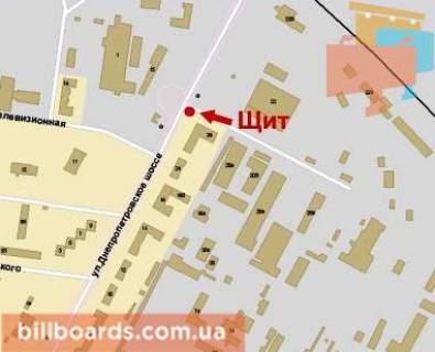 Billboard B in Krivy Rig Dnipropetrovs'ke sose st., 26 scheme