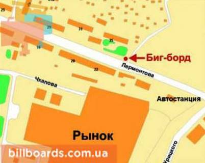 Billboard B in Krivy Rig Lermontova st., 37, verhnij scheme