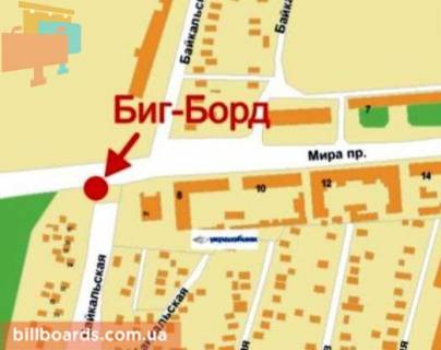 Billboard A in Krivy Rig Lermontova st., 26a, niznij, pravij scheme