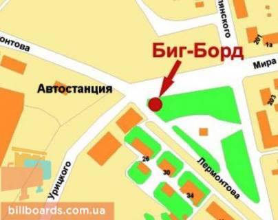 Billboard B in Krivy Rig Lermontova st., 30a - Miru av., livij scheme