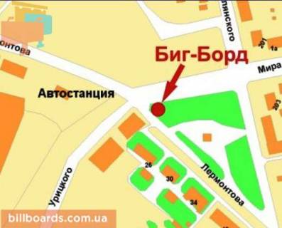 Billboard B in Krivy Rig Lermontova st., 30a - Miru av., pravij scheme