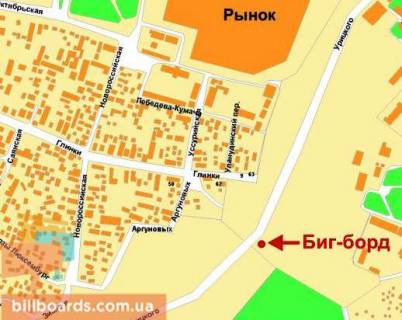 Billboard B in Krivy Rig Starovokzal'na st. (kolis. Uric'kogo st.) - Glinki st. scheme