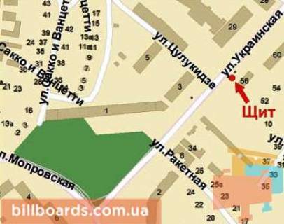Billboard A in Krivy Rig Ukrains'ka st., 3, zupinka "st. Ukrains'ka" scheme