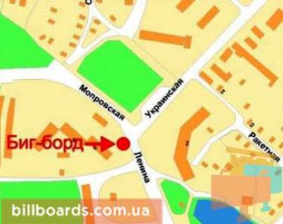 Billboard A in Krivy Rig Ukrains'ka st., 2 - Svato-Mikolaivs'ka st. (kolis. Lenina st.) scheme