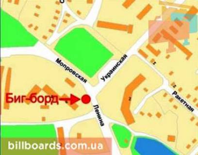Billboard A in Krivy Rig Ukrains'ka st., 2 - Svato-Mikolaivs'ka st. (kolis. Lenina st.) scheme