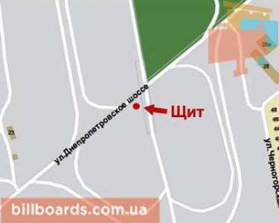 Billboard A in Krivy Rig Dnipropetrovs'ke sose st. - Ob'izna st. scheme