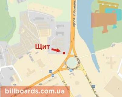 Billboard B in Krivy Rig 200-ricca Krivogo Rogu av., 33 - 30-ricca Peremogi pl. scheme