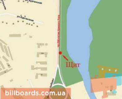 Billboard B in Krivy Rig 200-letia Krivogo Roga av., 33 / 30-letia Pobedy pl. scheme