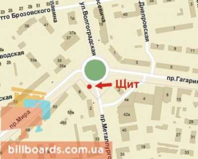 Prismatron, Prism A in Krivy Rig, 3x6  Volodimira Velikogo (kol. Meleskina) st., 34, zupinka "Gotel' Kiiv", u bik kil'ca Artema - 90515 scheme