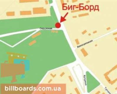 Billboard B in Krivy Rig Kuprina st. 130 - Okruzna st. scheme