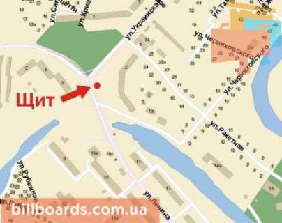 Billboard A in Krivy Rig Ukrains'ka st. - Svato-Mikolaivs'ka st. (kolis. Lenina st.) scheme