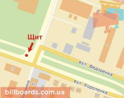Billboard B in Krivy Rig Teresenko st. (kolis. Fedorenko st.) - Korolenko st., 17 scheme