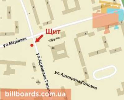 Billboard B in Krivy Rig Golovka st., 1a - Marsaka st. scheme