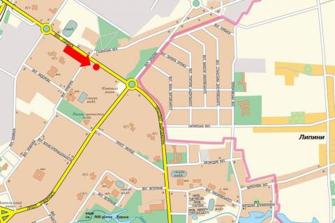 Billboard A in Lutsk, 3x6  Gordiuk st., 39, navproti AZS "OKKO", v bik Pivnicnogo rinku scheme